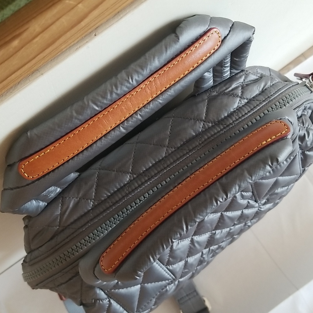 nwot MZ Wallace Steel (Dark Silver) Small Sutton Quilted Nylon Crossbody… - Picture 3 of 11